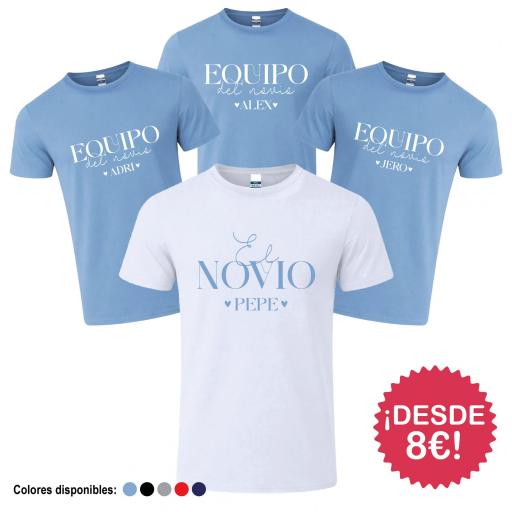 Camisetas Despedida de Soltero Equipo del Novio con Nombres ¡Desde 8€!