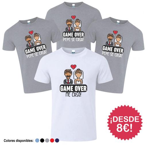 Camisetas Despedida de Soltero GAME OVER ¡Desde 8€! [2]