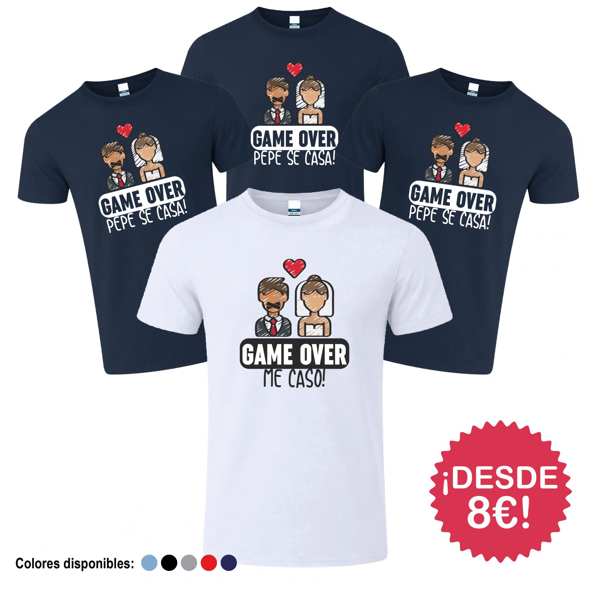 Camisetas Despedida de Soltero GAME OVER ¡Desde 8€!