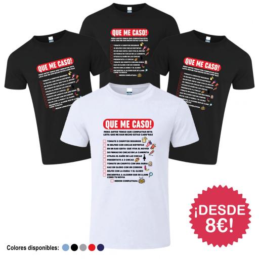 Camisetas Despedida de Soltero  Que me caso Lista de Misiones ¡Desde 8€! [4]
