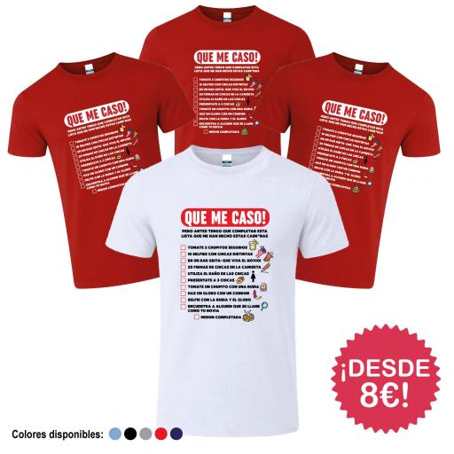 Camisetas Despedida de Soltero  Que me caso Lista de Misiones ¡Desde 8€! [3]