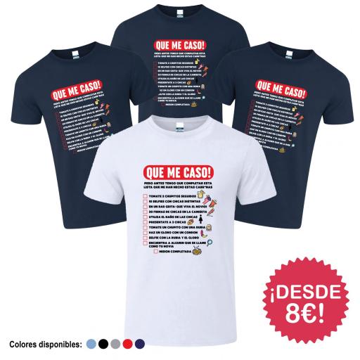 Camisetas Despedida de Soltero  Que me caso Lista de Misiones ¡Desde 8€! [1]