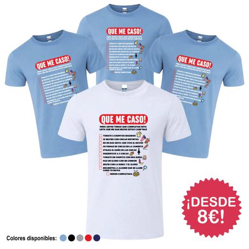 Camisetas Despedida de Soltero  Que me caso Lista de Misiones ¡Desde 8€!