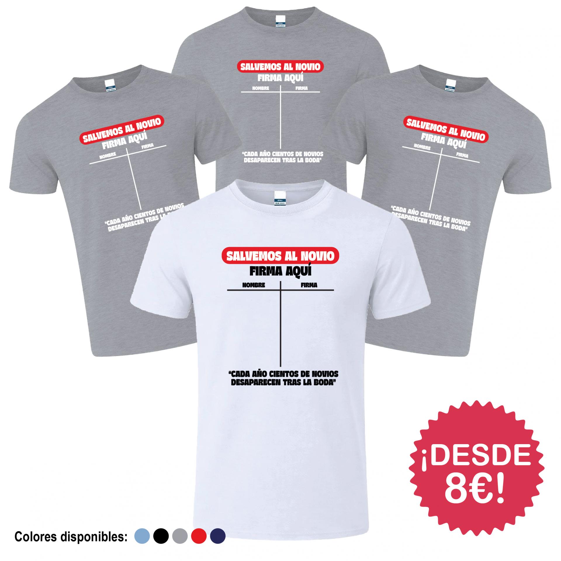 Camisetas Despedida de Soltero Salvemos al Novio Firmas ¡Desde 8€!