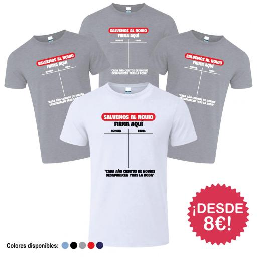 Camisetas Despedida de Soltero Salvemos al Novio Firmas ¡Desde 8€!
