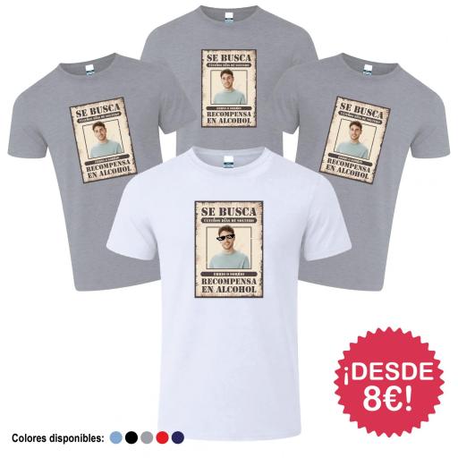 Camisetas Despedida de Soltero Se Busca con Foto ¡Desde 8€! [3]