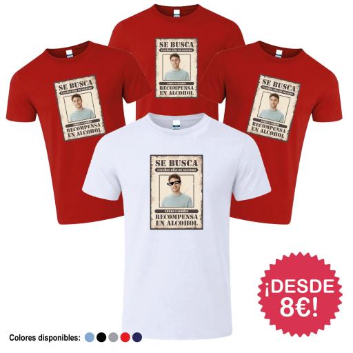Camisetas Despedida de Soltero Se Busca con Foto ¡Desde 8€!