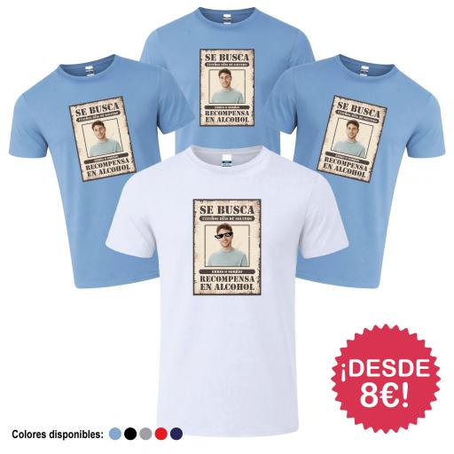 Camisetas Despedida de Soltero Se Busca con Foto ¡Desde 8€! [1]
