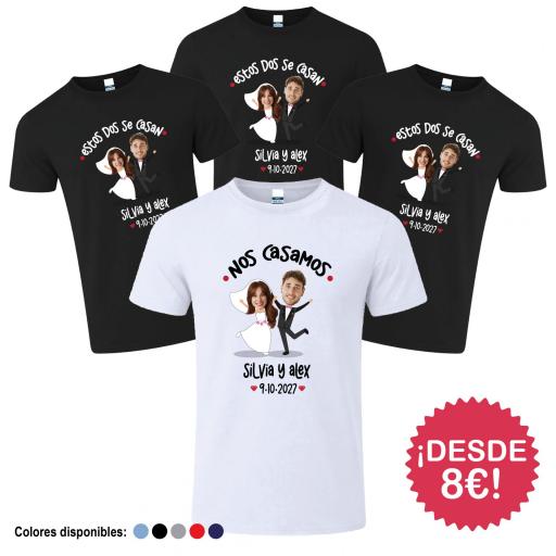 Camisetas Despedida de Soltero Se Casan con Foto Novios ¡Desde 8€!