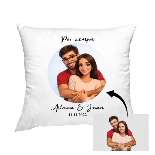 Cojín Personalizado Foto Efecto Dibujos Animados