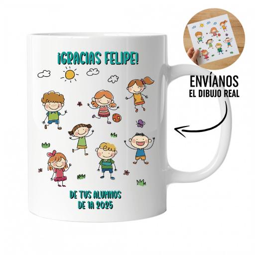 Taza Personalizada con Dibujo Real de los Alumnos para Maestro  [0]