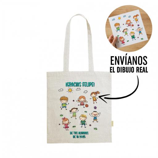 Bolso Personalizado Dibujo Real de los Alumnos para Maestro