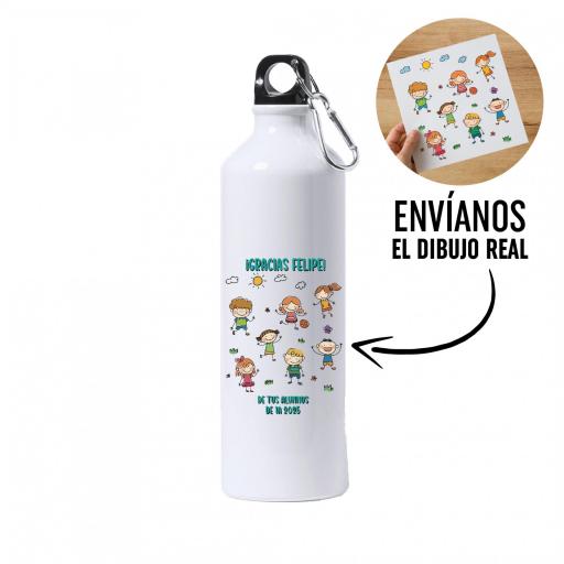 Botella Personalizada Dibujo Real de los Alumnos para Maestro [0]