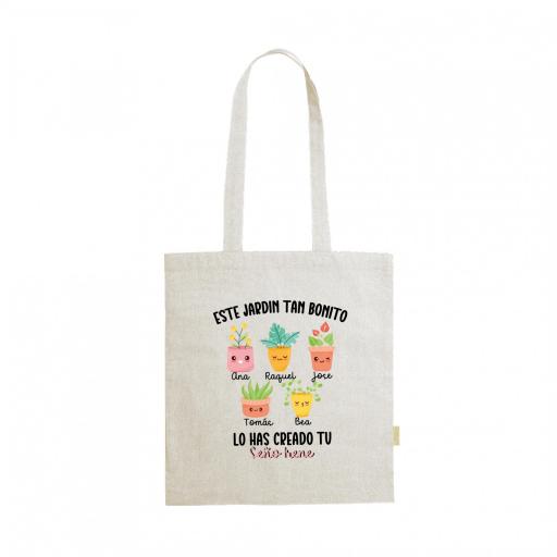 Bolso  Personalizado con Dibujos de Flores Animadas con Nombres de Alumnos para Maestro Maestra [0]