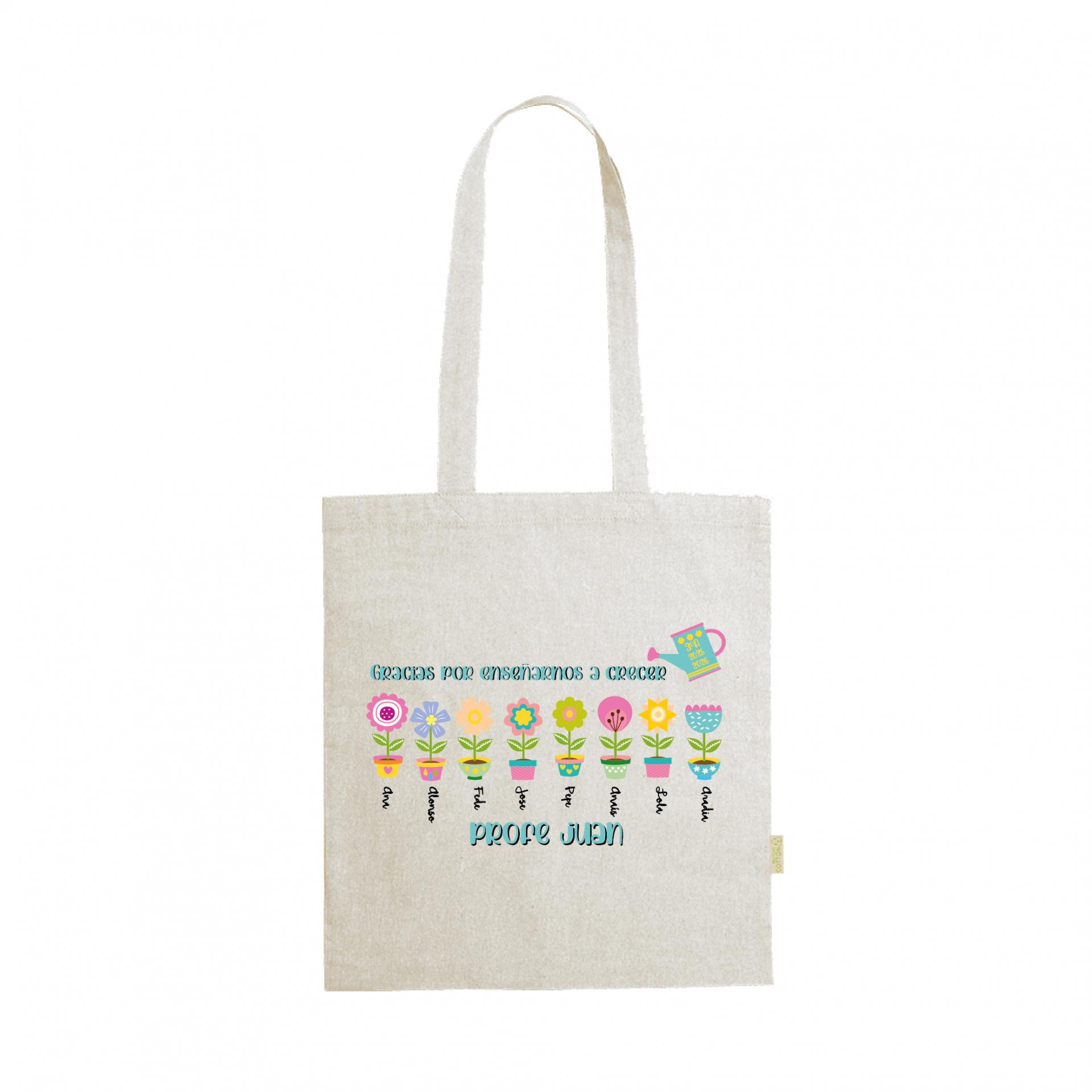 Bolso Personalizado con Dibujos de Flores con Nombres de Alumnos para Maestro