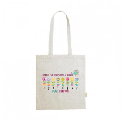 Bolso Personalizado con Dibujos de Flores con Nombres de Alumnos para Maestra