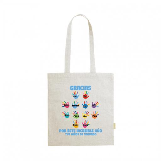 Bolso  Personalizado con Huellas de Colores con Nombres de Alumnos Azul [0]