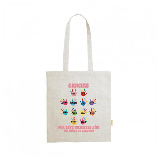 Bolso  Personalizado con Huellas de Colores con Nombres de Alumnos Rosa [0]