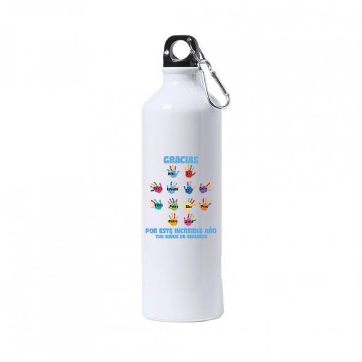 Botella Personalizada con Huellas de Colores con Nombres de Alumnos Azul [0]