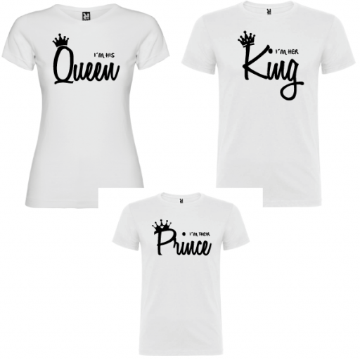 3 camisetas blancas Familia Queen, King y prince [0]