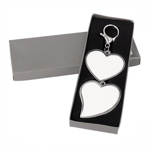 Llavero Dos Corazones Personalizado Foto + Frase [1]