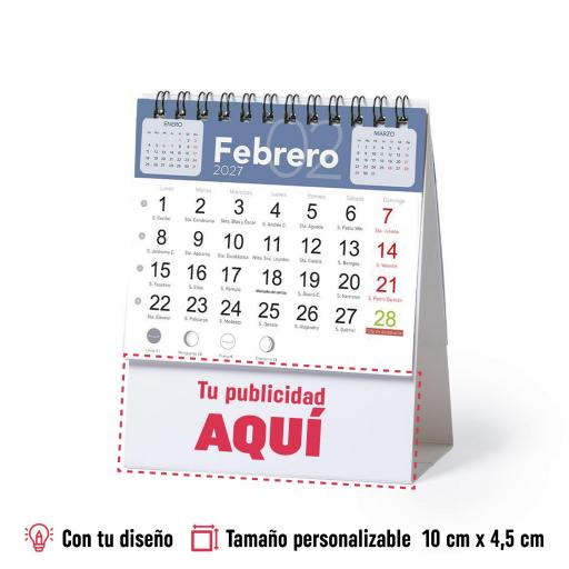 Almanaques de Mesa con Anillas Mini 13,80 cm x 10 cm Personalizado 2027 [1]