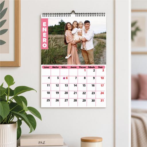 Calendario de Pared Personalizado con Fotos 2027