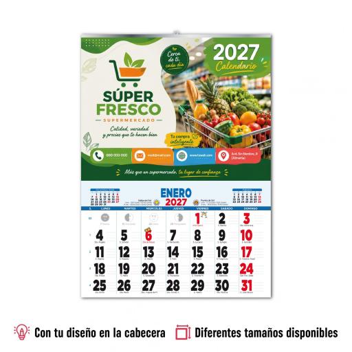 Almanaques de Pared con Varilla 2027 - Mínimo 50 unidades [3]