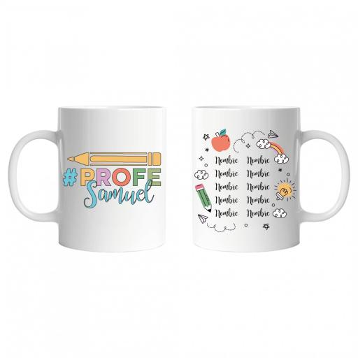 Taza Personalizada Maestro con Nombre Colorido y nombre de los alumnos