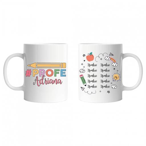 Taza Personalizada Maestra con Nombre Colorido y nombre de los alumnos [0]