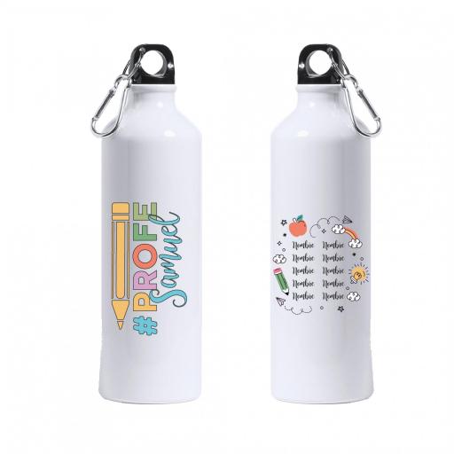 Botella Personalizada Maestro con Nombre Colorido y nombre de los alumnos