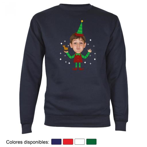 1 Sudadera Navidad Cuerpo de Elfo Divertido con Cara  [2]