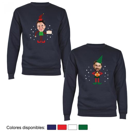 2 Sudaderas Navidad Cuerpo de Elfo Divertido con Cara [1]