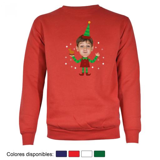 1 Sudadera Navidad Cuerpo de Elfo Divertido con Cara  [3]