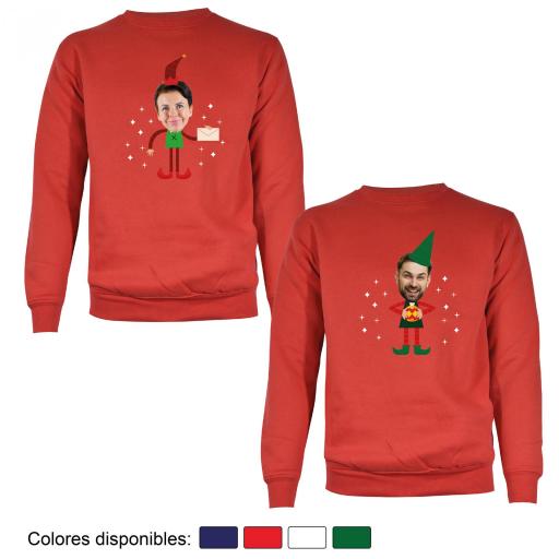 2 Sudaderas Navidad Cuerpo de Elfo Divertido con Cara [2]