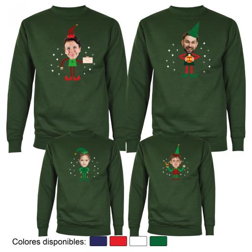 4 Sudaderas Navidad Cuerpo de Elfo con Cara Real [2]