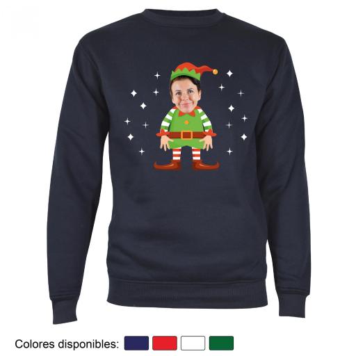 1 Sudadera Navidad Cuerpo de Elfo con Cara Real [1]