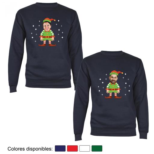 2 Sudaderas Navidad Cuerpo de Elfo con Cara Real [3]
