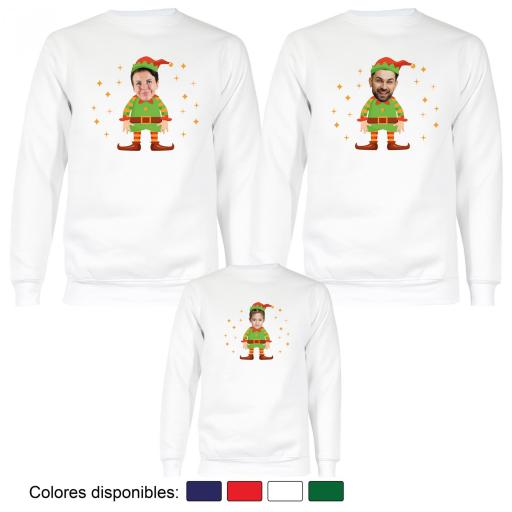 3 Sudaderas Navidad Cuerpo de Elfo con Cara Real [3]