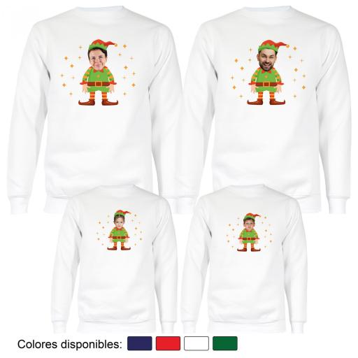 4 Sudaderas Navidad Cuerpo de Elfo con Cara Real [3]