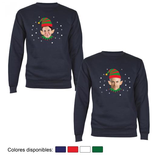 2 Sudaderas Navidad Elfo con Cara Real [2]