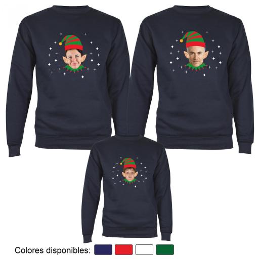 3 Sudaderas Navidad Elfo con Cara Real [3]