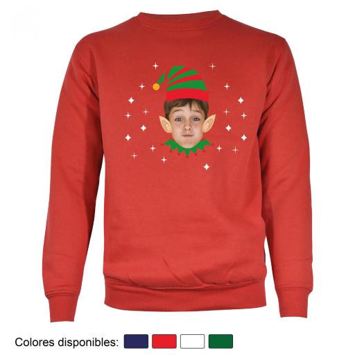 1 Sudadera Navidad Navidad Elfo con Cara Real
