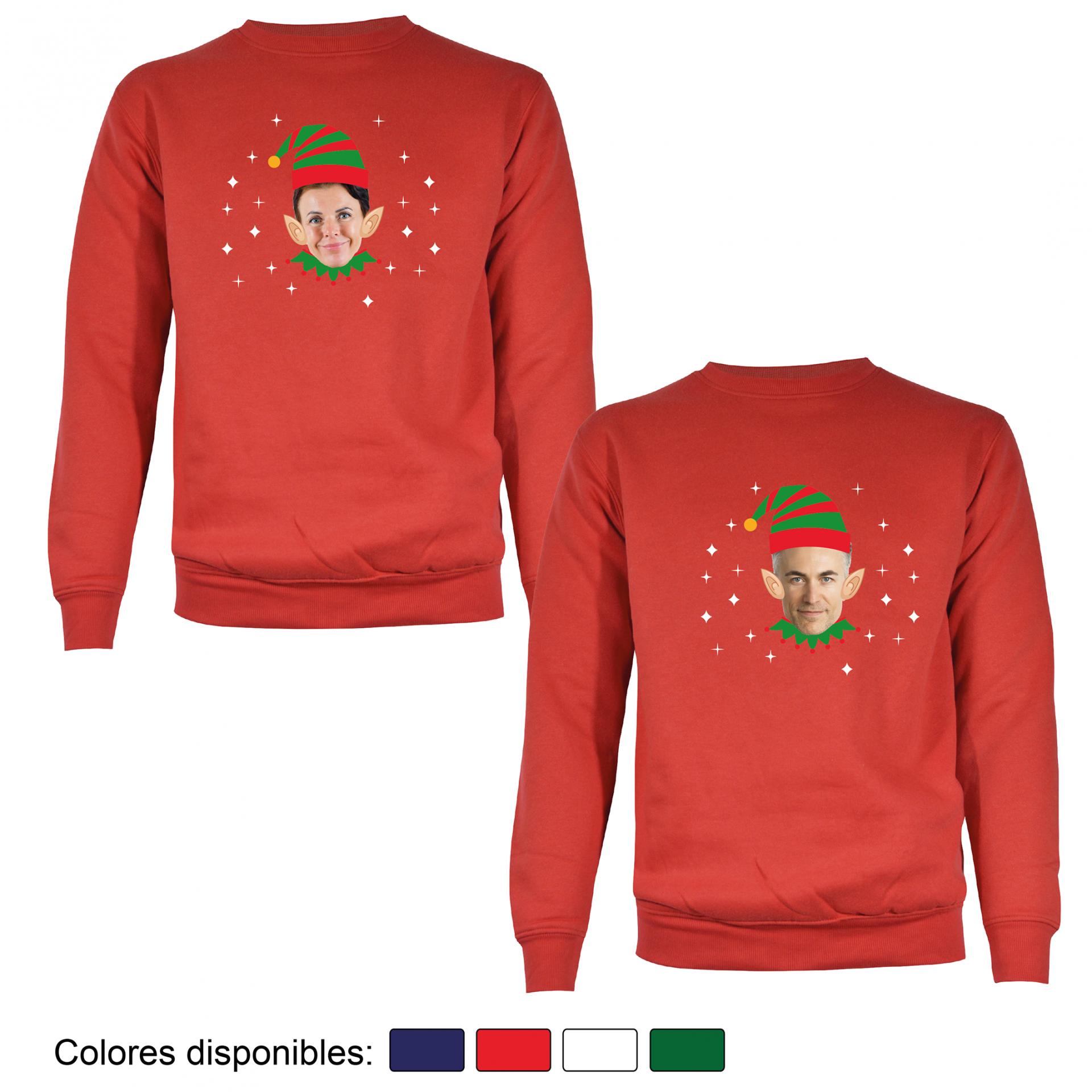 2 Sudaderas Navidad Elfo con Cara Real