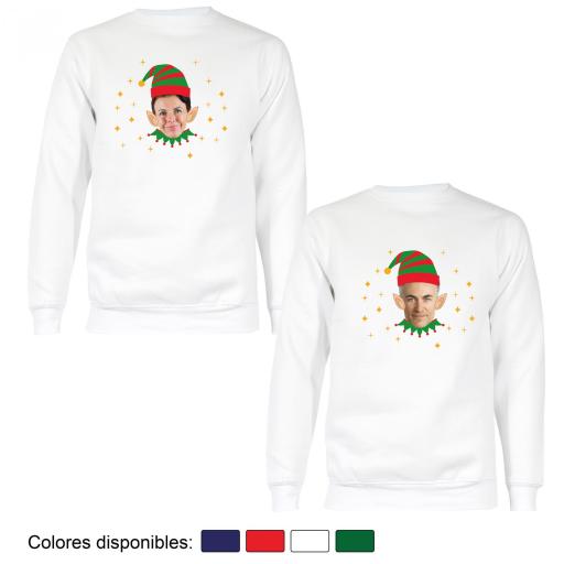 2 Sudaderas Navidad Elfo con Cara Real [1]