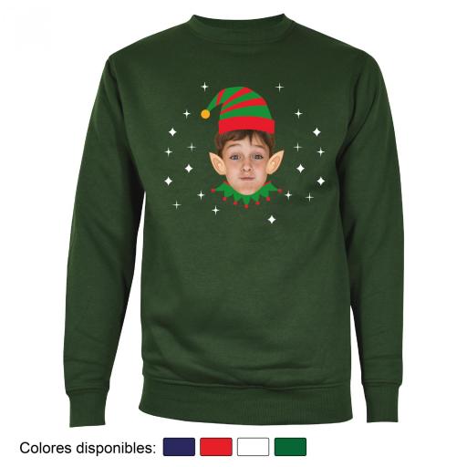 1 Sudadera Navidad Elfo con Cara Real [1]