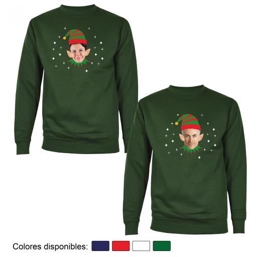 2 Sudaderas Navidad Elfo con Cara Real [3]