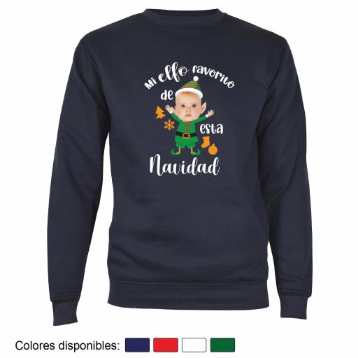 1 Sudadera Navidad Mi Elfo Favorito con Foto