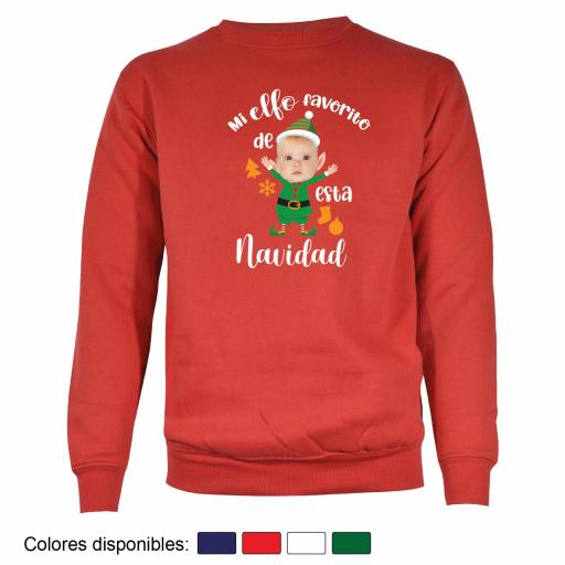 1 Sudadera Navidad Mi Elfo Favorito con Foto [1]