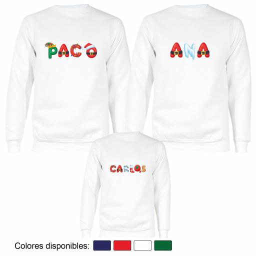 3 Sudaderas Navidad Nombres Estilo Navideño 2